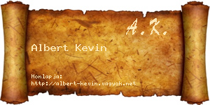 Albert Kevin névjegykártya